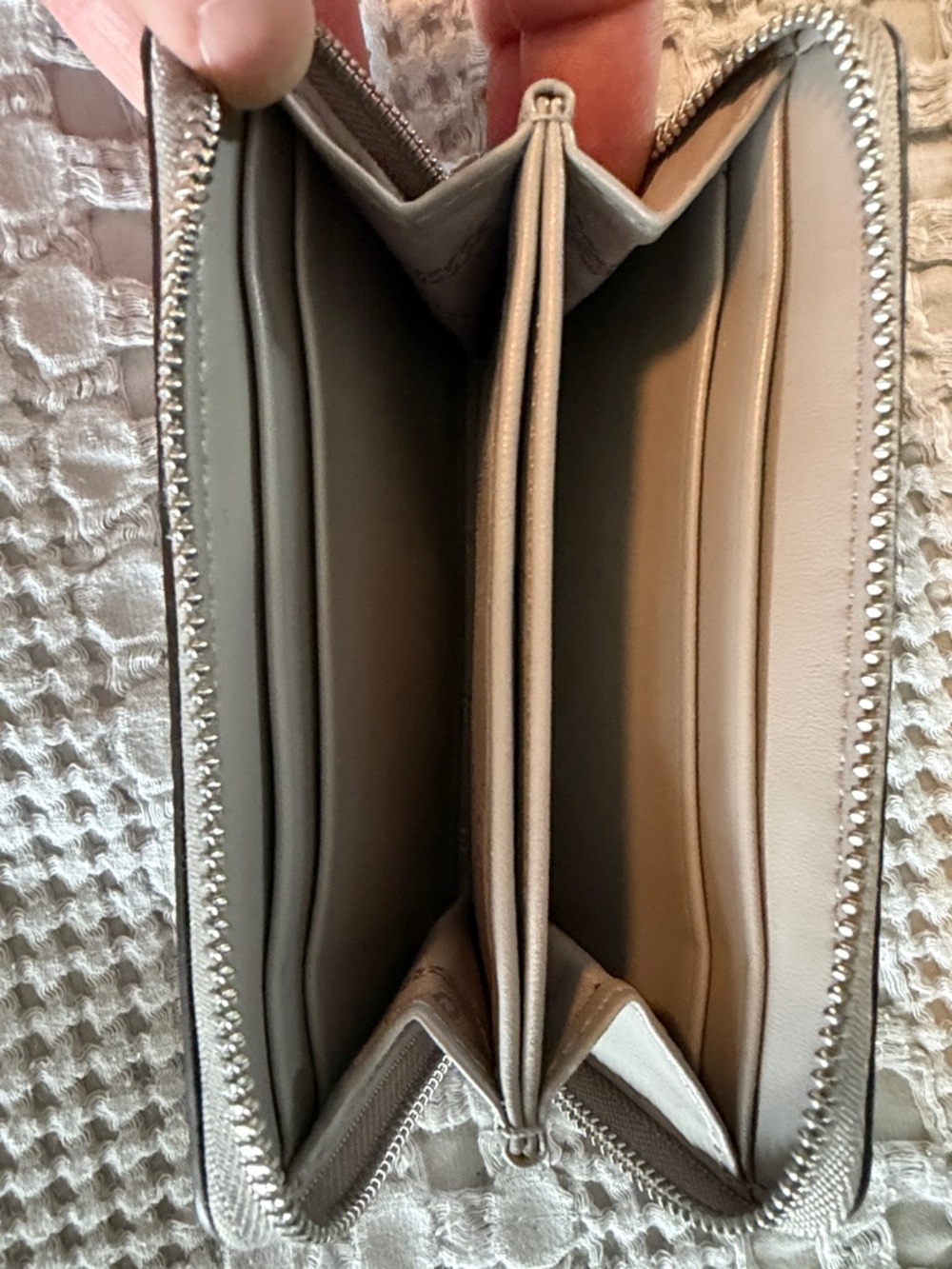Michael Kors Silver Pebbled Leather Zip Wallet - Picture 5 of 5
